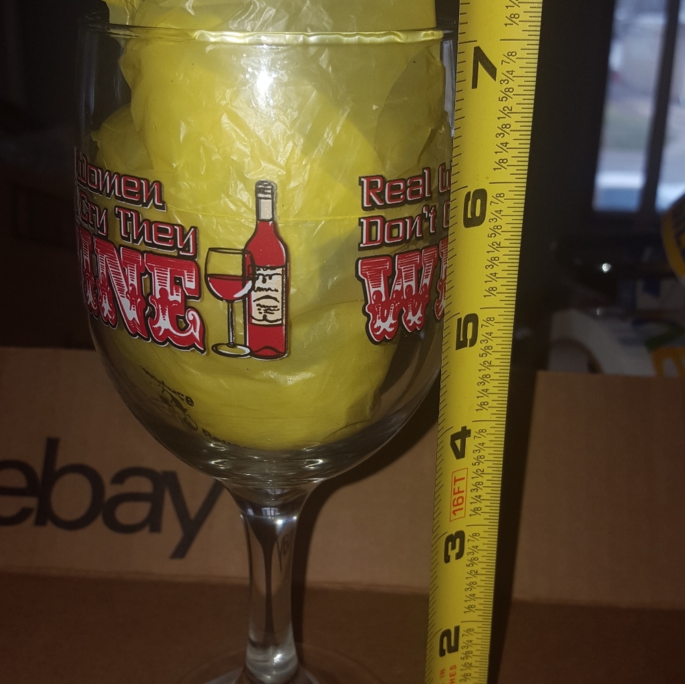 4pc New Wine Glass Real Women Don't Cry They WINE - Picture 5 of 16